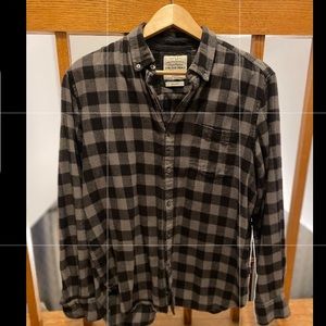 Great Outdoors On The Road Men’s Gray Flannel Shirt Slim Fit